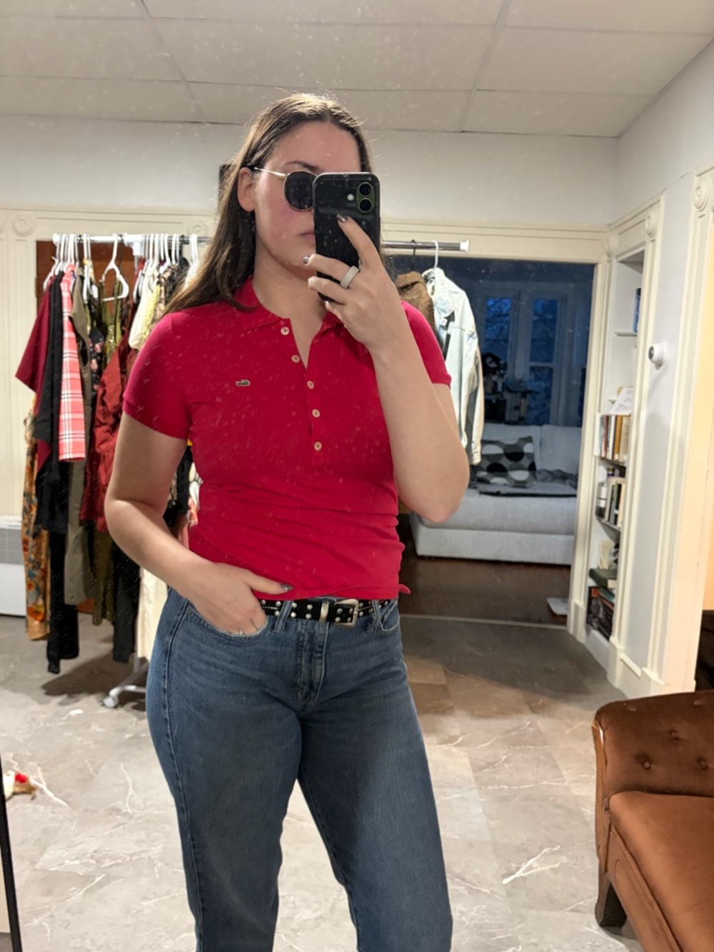 Lacoste Women's Red Polo Shirt
